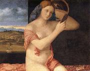 Giovanni Bellini Young woman at her toilet painting